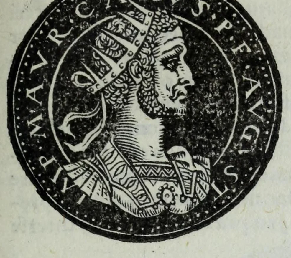 An illustration from Epitome thesavri antiqvitatvm, hoc est, Impp. Rom. orientalivm et occidentalivm iconum : ex antiquis numismatibus quam fidelissime deliniatarum, ex Musaeo Iacobi de Strada mantuani antiquarij, 1557, leaf 239