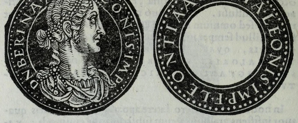 An illustration from Epitome thesavri antiqvitatvm, hoc est, Impp. Rom. orientalivm et occidentalivm iconum : ex antiquis numismatibus quam fidelissime deliniatarum, ex Musaeo Iacobi de Strada mantuani antiquarij, 1557, leaf 290