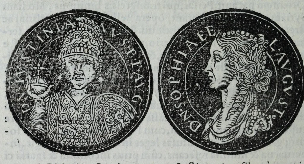 An illustration from Epitome thesavri antiqvitatvm, hoc est, Impp. Rom. orientalivm et occidentalivm iconum : ex antiquis numismatibus quam fidelissime deliniatarum, ex Musaeo Iacobi de Strada mantuani antiquarij, 1557, leaf 300