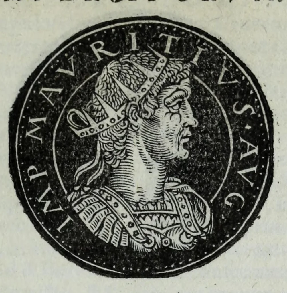 An illustration from Epitome thesavri antiqvitatvm, hoc est, Impp. Rom. orientalivm et occidentalivm iconum : ex antiquis numismatibus quam fidelissime deliniatarum, ex Musaeo Iacobi de Strada mantuani antiquarij, 1557, leaf 303