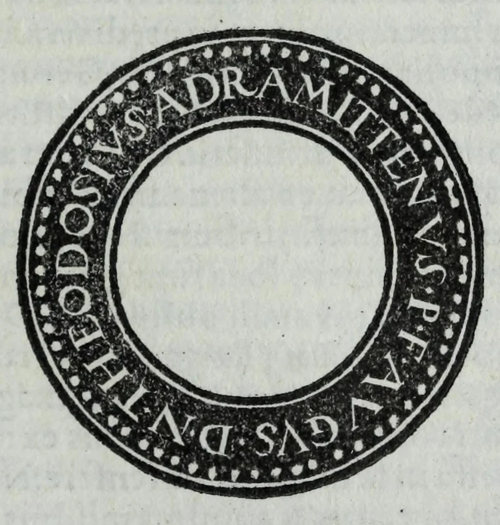 An illustration from Epitome thesavri antiqvitatvm, hoc est, Impp. Rom. orientalivm et occidentalivm iconum : ex antiquis numismatibus quam fidelissime deliniatarum, ex Musaeo Iacobi de Strada mantuani antiquarij, 1557, leaf 315