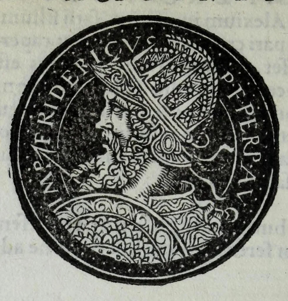 An illustration from Epitome thesavri antiqvitatvm, hoc est, Impp. Rom. orientalivm et occidentalivm iconum : ex antiquis numismatibus quam fidelissime deliniatarum, ex Musaeo Iacobi de Strada mantuani antiquarij, 1557, leaf 378