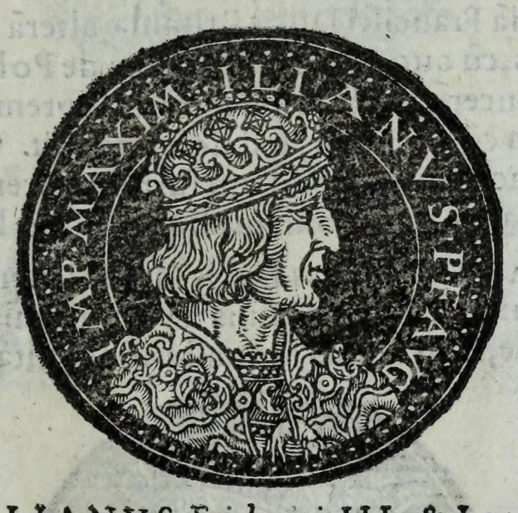 An illustration from Epitome thesavri antiqvitatvm, hoc est, Impp. Rom. orientalivm et occidentalivm iconum : ex antiquis numismatibus quam fidelissime deliniatarum, ex Musaeo Iacobi de Strada mantuani antiquarij, 1557, leaf 411