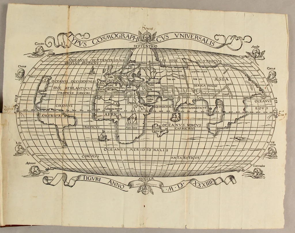 An illustration from Epitome trium terrae partium, Asiae, Africae et Europæ : compendiariam locorum descriptionem continens, præcipue autem quorum in Actis Lucas, passim autem euangelistæ & apostoli meminere. : Cum addito in fine elencho regionum, urbium, amnium, insularum, quorum Nouo Testamento fit mentio, quo expeditius pius lector quæ uelit, inuenire queat., 1534, leaf 692