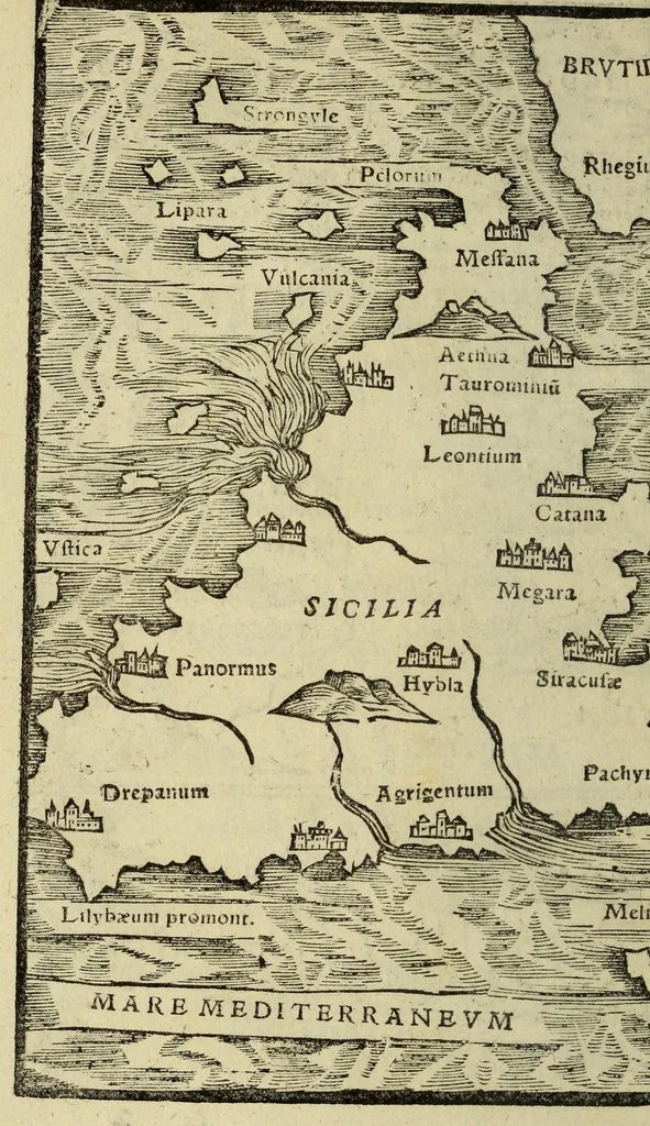 An illustration from Epitome trium terrae partium, Asiae, Africae et Europæ : compendiariam locorum descriptionem continens, præcipue autem quorum in Actis Lucas, passim autem euangelistæ & apostoli meminere. : Ab ipso authore dilige[n]ter recognita, & multis in locis aucta. : Cum addito in fronte libri elencho regionum, urbium, amnium, insularum, quoru[m] Nouo Testamento fit mentio, quo expeditius pius lector quæ uelit, inuenire queat., 1548, leaf 48
