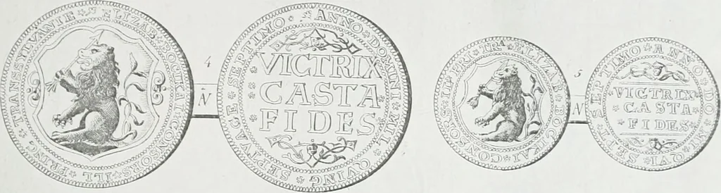 An illustration from Erdély érmei, képatlasszal. A.M. Tudom. Akadémia kiad, 1862, leaf 216