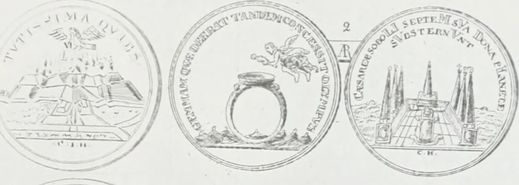 An illustration from Erdély érmei, képatlasszal. A.M. Tudom. Akadémia kiad, 1862, leaf 242