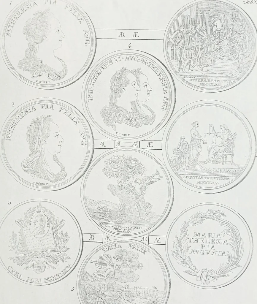An illustration from Erdély érmei, képatlasszal. A.M. Tudom. Akadémia kiad, 1862, leaf 246