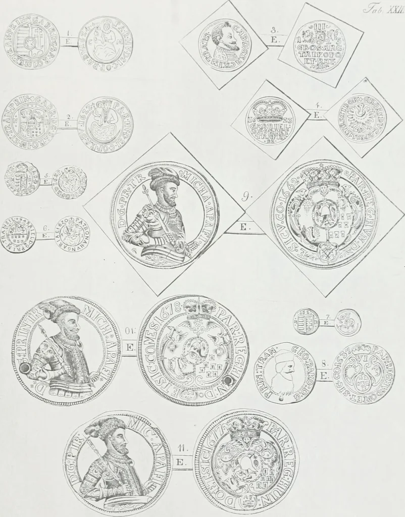 An illustration from Erdély érmei, képatlasszal. A.M. Tudom. Akadémia kiad, 1862, leaf 256