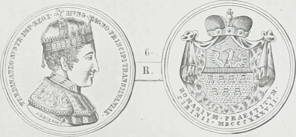 An illustration from Erdély érmei, képatlasszal. A.M. Tudom. Akadémia kiad, 1862, leaf 258