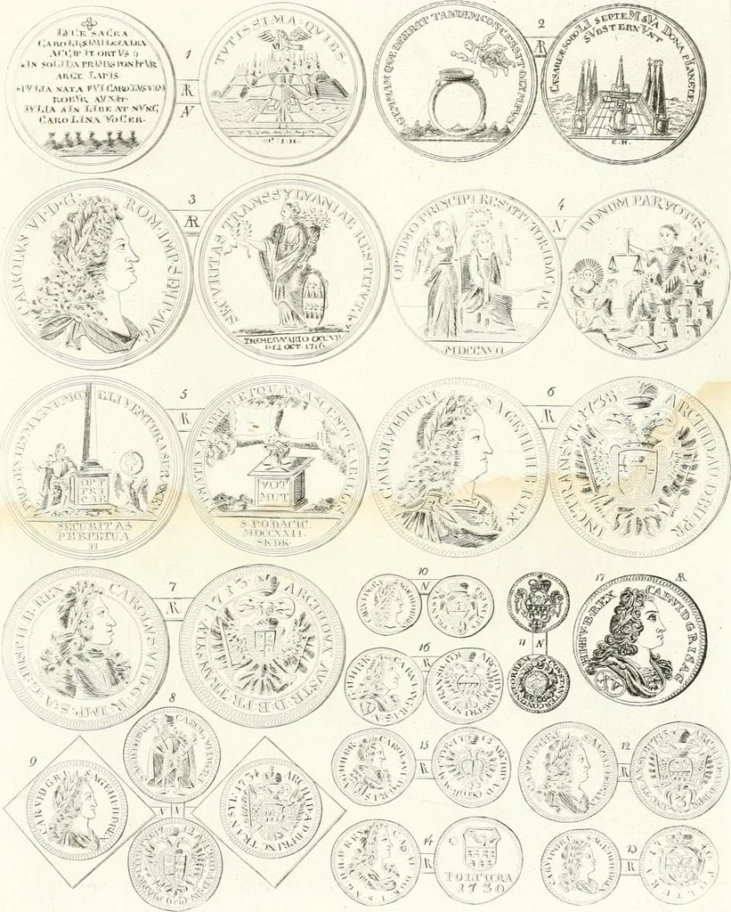 An illustration from Erdély érmei, képatlasszal. A.M. Tudom. Akadémia kiad, 1862, leaf 46