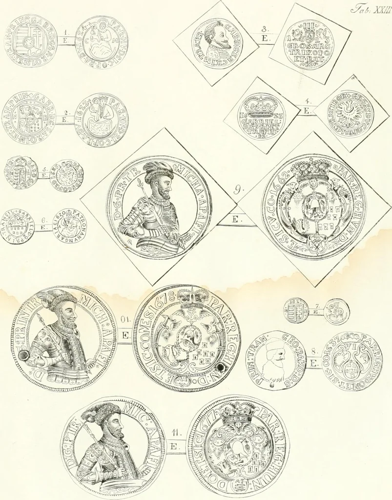 An illustration from Erdély érmei, képatlasszal. A.M. Tudom. Akadémia kiad, 1862, leaf 60