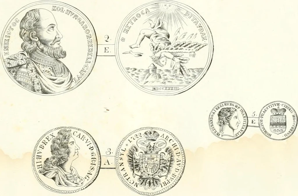 An illustration from Erdély érmei, képatlasszal. A.M. Tudom. Akadémia kiad, 1862, leaf 62