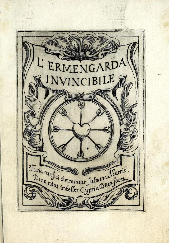 An illustration from Ermengarda invincibile : drama per musica, 1675, leaf 9