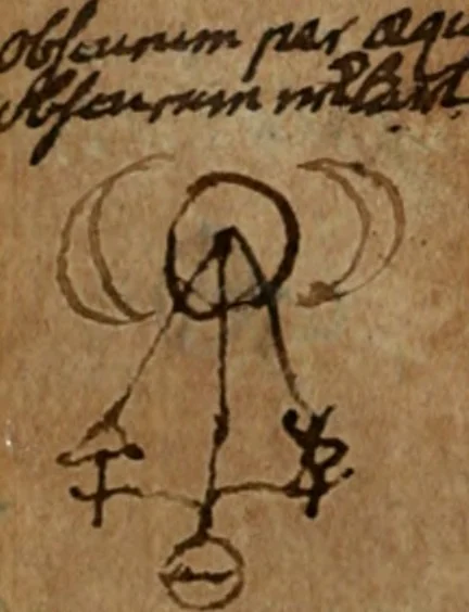 An illustration from Eröffnetes philosophisches Vatter-Hertz : so bey heutiger Ausbreitung (nach Theophrastischer Aussage) des Sternflüchtigen Blumengeruchs der hohen Göttl. Gnaden-Gab der Universal-Medicin nicht länger hat können verschlossen bleiben ..., 1742, leaf 27