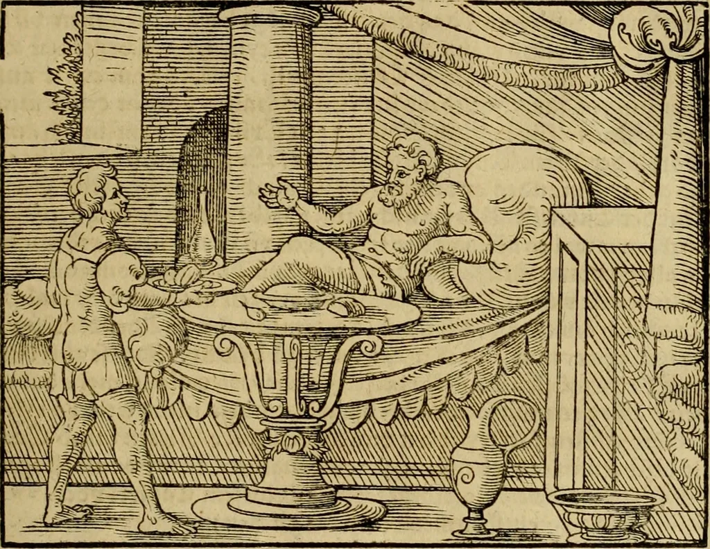 An illustration from Erste Theil der Hoffhaltung des Türckhischen Keysers vnd Othomañischen Reichs Beschreibung : darinn nicht allein der Türcken Empter ... sonder auch aller Türckischen Keysern Namen, Thaten, Krieg vnd Handel, so sie wider die Christen vnd Heyden haben verbracht, biss auff diss M.D.LXXVIII. Jar erstreckt vnd aussgeführet, auff das fleissigst verzeichnet vnd beschrieben : dessgleichen von der Türcken Aberglauben, Religion, Gottesdienst vnd Ceremonien ... : der ander Theil, wahrhaffte Beschreibung aller namhafften Geschichten, Thaten, Handlungen, Krieg ... so sich zwischen den Turcken vnd Christen vom Jar M.D.XX. biss auff das M.D.LXXVIII. Jar ... haben verloffen vnd zugetragen, 1578, leaf 102