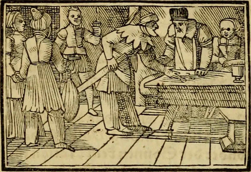 An illustration from Erste Theil der Hoffhaltung des Türckhischen Keysers vnd Othomañischen Reichs Beschreibung : darinn nicht allein der Türcken Empter ... sonder auch aller Türckischen Keysern Namen, Thaten, Krieg vnd Handel, so sie wider die Christen vnd Heyden haben verbracht, biss auff diss M.D.LXXVIII. Jar erstreckt vnd aussgeführet, auff das fleissigst verzeichnet vnd beschrieben : dessgleichen von der Türcken Aberglauben, Religion, Gottesdienst vnd Ceremonien ... : der ander Theil, wahrhaffte Beschreibung aller namhafften Geschichten, Thaten, Handlungen, Krieg ... so sich zwischen den Turcken vnd Christen vom Jar M.D.XX. biss auff das M.D.LXXVIII. Jar ... haben verloffen vnd zugetragen, 1578, leaf 104