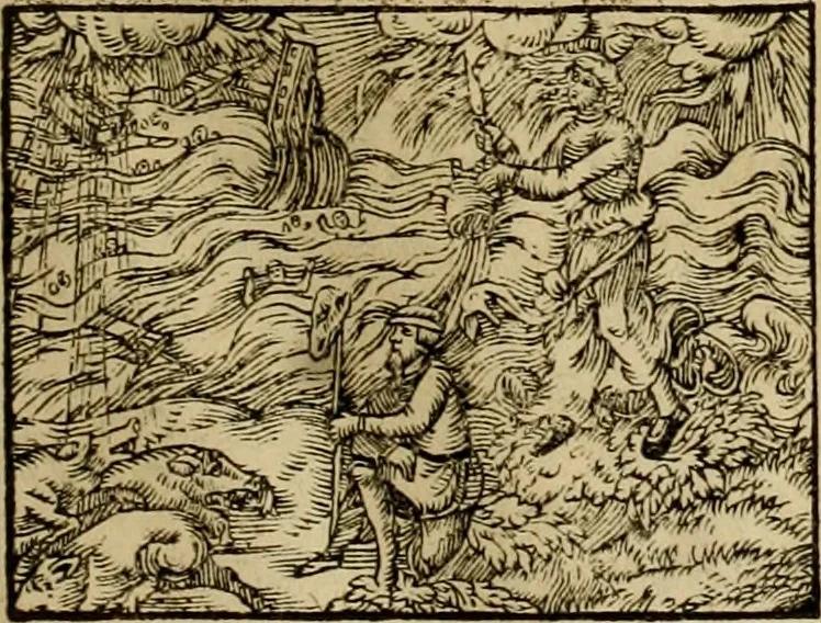 An illustration from Erste Theil der Hoffhaltung des Türckhischen Keysers vnd Othomañischen Reichs Beschreibung : darinn nicht allein der Türcken Empter ... sonder auch aller Türckischen Keysern Namen, Thaten, Krieg vnd Handel, so sie wider die Christen vnd Heyden haben verbracht, biss auff diss M.D.LXXVIII. Jar erstreckt vnd aussgeführet, auff das fleissigst verzeichnet vnd beschrieben : dessgleichen von der Türcken Aberglauben, Religion, Gottesdienst vnd Ceremonien ... : der ander Theil, wahrhaffte Beschreibung aller namhafften Geschichten, Thaten, Handlungen, Krieg ... so sich zwischen den Turcken vnd Christen vom Jar M.D.XX. biss auff das M.D.LXXVIII. Jar ... haben verloffen vnd zugetragen, 1578, leaf 128