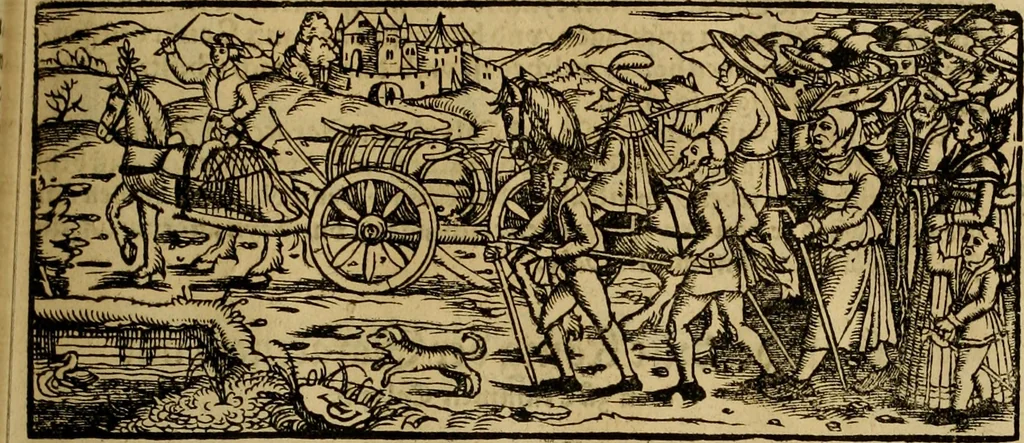 An illustration from Erste Theil der Hoffhaltung des Türckhischen Keysers vnd Othomañischen Reichs Beschreibung : darinn nicht allein der Türcken Empter ... sonder auch aller Türckischen Keysern Namen, Thaten, Krieg vnd Handel, so sie wider die Christen vnd Heyden haben verbracht, biss auff diss M.D.LXXVIII. Jar erstreckt vnd aussgeführet, auff das fleissigst verzeichnet vnd beschrieben : dessgleichen von der Türcken Aberglauben, Religion, Gottesdienst vnd Ceremonien ... : der ander Theil, wahrhaffte Beschreibung aller namhafften Geschichten, Thaten, Handlungen, Krieg ... so sich zwischen den Turcken vnd Christen vom Jar M.D.XX. biss auff das M.D.LXXVIII. Jar ... haben verloffen vnd zugetragen, 1578, leaf 180