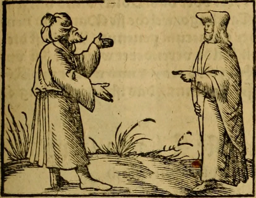 An illustration from Erste Theil der Hoffhaltung des Türckhischen Keysers vnd Othomañischen Reichs Beschreibung : darinn nicht allein der Türcken Empter ... sonder auch aller Türckischen Keysern Namen, Thaten, Krieg vnd Handel, so sie wider die Christen vnd Heyden haben verbracht, biss auff diss M.D.LXXVIII. Jar erstreckt vnd aussgeführet, auff das fleissigst verzeichnet vnd beschrieben : dessgleichen von der Türcken Aberglauben, Religion, Gottesdienst vnd Ceremonien ... : der ander Theil, wahrhaffte Beschreibung aller namhafften Geschichten, Thaten, Handlungen, Krieg ... so sich zwischen den Turcken vnd Christen vom Jar M.D.XX. biss auff das M.D.LXXVIII. Jar ... haben verloffen vnd zugetragen, 1578, leaf 182