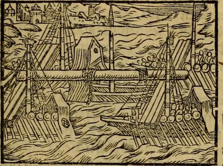 An illustration from Erste Theil der Hoffhaltung des Türckhischen Keysers vnd Othomañischen Reichs Beschreibung : darinn nicht allein der Türcken Empter ... sonder auch aller Türckischen Keysern Namen, Thaten, Krieg vnd Handel, so sie wider die Christen vnd Heyden haben verbracht, biss auff diss M.D.LXXVIII. Jar erstreckt vnd aussgeführet, auff das fleissigst verzeichnet vnd beschrieben : dessgleichen von der Türcken Aberglauben, Religion, Gottesdienst vnd Ceremonien ... : der ander Theil, wahrhaffte Beschreibung aller namhafften Geschichten, Thaten, Handlungen, Krieg ... so sich zwischen den Turcken vnd Christen vom Jar M.D.XX. biss auff das M.D.LXXVIII. Jar ... haben verloffen vnd zugetragen, 1578, leaf 20