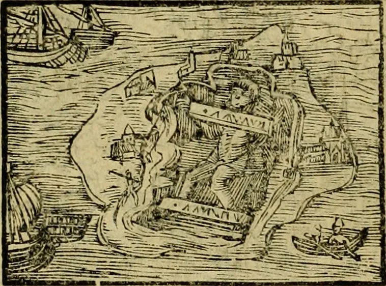 An illustration from Erste Theil der Hoffhaltung des Türckhischen Keysers vnd Othomañischen Reichs Beschreibung : darinn nicht allein der Türcken Empter ... sonder auch aller Türckischen Keysern Namen, Thaten, Krieg vnd Handel, so sie wider die Christen vnd Heyden haben verbracht, biss auff diss M.D.LXXVIII. Jar erstreckt vnd aussgeführet, auff das fleissigst verzeichnet vnd beschrieben : dessgleichen von der Türcken Aberglauben, Religion, Gottesdienst vnd Ceremonien ... : der ander Theil, wahrhaffte Beschreibung aller namhafften Geschichten, Thaten, Handlungen, Krieg ... so sich zwischen den Turcken vnd Christen vom Jar M.D.XX. biss auff das M.D.LXXVIII. Jar ... haben verloffen vnd zugetragen, 1578, leaf 207