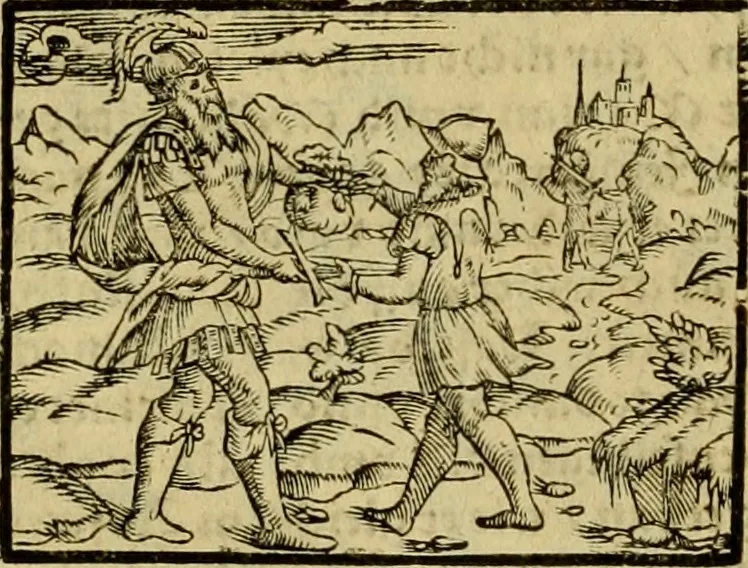 An illustration from Erste Theil der Hoffhaltung des Türckhischen Keysers vnd Othomañischen Reichs Beschreibung : darinn nicht allein der Türcken Empter ... sonder auch aller Türckischen Keysern Namen, Thaten, Krieg vnd Handel, so sie wider die Christen vnd Heyden haben verbracht, biss auff diss M.D.LXXVIII. Jar erstreckt vnd aussgeführet, auff das fleissigst verzeichnet vnd beschrieben : dessgleichen von der Türcken Aberglauben, Religion, Gottesdienst vnd Ceremonien ... : der ander Theil, wahrhaffte Beschreibung aller namhafften Geschichten, Thaten, Handlungen, Krieg ... so sich zwischen den Turcken vnd Christen vom Jar M.D.XX. biss auff das M.D.LXXVIII. Jar ... haben verloffen vnd zugetragen, 1578, leaf 213