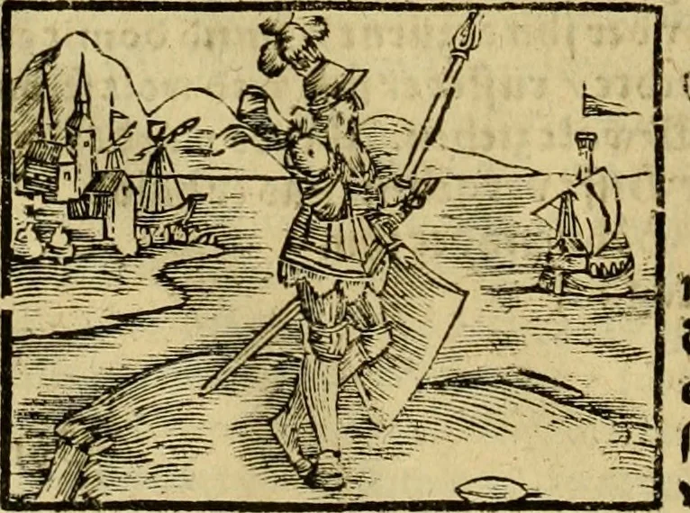 An illustration from Erste Theil der Hoffhaltung des Türckhischen Keysers vnd Othomañischen Reichs Beschreibung : darinn nicht allein der Türcken Empter ... sonder auch aller Türckischen Keysern Namen, Thaten, Krieg vnd Handel, so sie wider die Christen vnd Heyden haben verbracht, biss auff diss M.D.LXXVIII. Jar erstreckt vnd aussgeführet, auff das fleissigst verzeichnet vnd beschrieben : dessgleichen von der Türcken Aberglauben, Religion, Gottesdienst vnd Ceremonien ... : der ander Theil, wahrhaffte Beschreibung aller namhafften Geschichten, Thaten, Handlungen, Krieg ... so sich zwischen den Turcken vnd Christen vom Jar M.D.XX. biss auff das M.D.LXXVIII. Jar ... haben verloffen vnd zugetragen, 1578, leaf 213