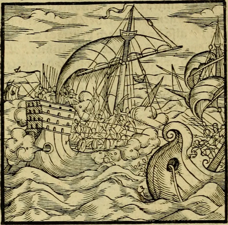 An illustration from Erste Theil der Hoffhaltung des Türckhischen Keysers vnd Othomañischen Reichs Beschreibung : darinn nicht allein der Türcken Empter ... sonder auch aller Türckischen Keysern Namen, Thaten, Krieg vnd Handel, so sie wider die Christen vnd Heyden haben verbracht, biss auff diss M.D.LXXVIII. Jar erstreckt vnd aussgeführet, auff das fleissigst verzeichnet vnd beschrieben : dessgleichen von der Türcken Aberglauben, Religion, Gottesdienst vnd Ceremonien ... : der ander Theil, wahrhaffte Beschreibung aller namhafften Geschichten, Thaten, Handlungen, Krieg ... so sich zwischen den Turcken vnd Christen vom Jar M.D.XX. biss auff das M.D.LXXVIII. Jar ... haben verloffen vnd zugetragen, 1578, leaf 233
