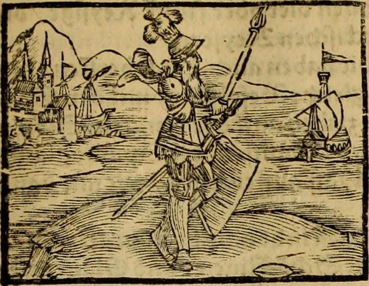 An illustration from Erste Theil der Hoffhaltung des Türckhischen Keysers vnd Othomañischen Reichs Beschreibung : darinn nicht allein der Türcken Empter ... sonder auch aller Türckischen Keysern Namen, Thaten, Krieg vnd Handel, so sie wider die Christen vnd Heyden haben verbracht, biss auff diss M.D.LXXVIII. Jar erstreckt vnd aussgeführet, auff das fleissigst verzeichnet vnd beschrieben : dessgleichen von der Türcken Aberglauben, Religion, Gottesdienst vnd Ceremonien ... : der ander Theil, wahrhaffte Beschreibung aller namhafften Geschichten, Thaten, Handlungen, Krieg ... so sich zwischen den Turcken vnd Christen vom Jar M.D.XX. biss auff das M.D.LXXVIII. Jar ... haben verloffen vnd zugetragen, 1578, leaf 24