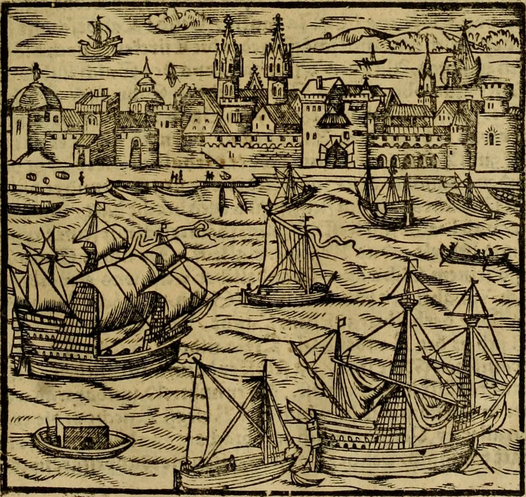 An illustration from Erste Theil der Hoffhaltung des Türckhischen Keysers vnd Othomañischen Reichs Beschreibung : darinn nicht allein der Türcken Empter ... sonder auch aller Türckischen Keysern Namen, Thaten, Krieg vnd Handel, so sie wider die Christen vnd Heyden haben verbracht, biss auff diss M.D.LXXVIII. Jar erstreckt vnd aussgeführet, auff das fleissigst verzeichnet vnd beschrieben : dessgleichen von der Türcken Aberglauben, Religion, Gottesdienst vnd Ceremonien ... : der ander Theil, wahrhaffte Beschreibung aller namhafften Geschichten, Thaten, Handlungen, Krieg ... so sich zwischen den Turcken vnd Christen vom Jar M.D.XX. biss auff das M.D.LXXVIII. Jar ... haben verloffen vnd zugetragen, 1578, leaf 260