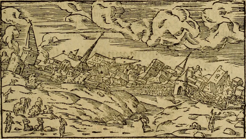 An illustration from Erste Theil der Hoffhaltung des Türckhischen Keysers vnd Othomañischen Reichs Beschreibung : darinn nicht allein der Türcken Empter ... sonder auch aller Türckischen Keysern Namen, Thaten, Krieg vnd Handel, so sie wider die Christen vnd Heyden haben verbracht, biss auff diss M.D.LXXVIII. Jar erstreckt vnd aussgeführet, auff das fleissigst verzeichnet vnd beschrieben : dessgleichen von der Türcken Aberglauben, Religion, Gottesdienst vnd Ceremonien ... : der ander Theil, wahrhaffte Beschreibung aller namhafften Geschichten, Thaten, Handlungen, Krieg ... so sich zwischen den Turcken vnd Christen vom Jar M.D.XX. biss auff das M.D.LXXVIII. Jar ... haben verloffen vnd zugetragen, 1578, leaf 262