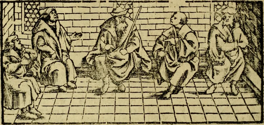 An illustration from Erste Theil der Hoffhaltung des Türckhischen Keysers vnd Othomañischen Reichs Beschreibung : darinn nicht allein der Türcken Empter ... sonder auch aller Türckischen Keysern Namen, Thaten, Krieg vnd Handel, so sie wider die Christen vnd Heyden haben verbracht, biss auff diss M.D.LXXVIII. Jar erstreckt vnd aussgeführet, auff das fleissigst verzeichnet vnd beschrieben : dessgleichen von der Türcken Aberglauben, Religion, Gottesdienst vnd Ceremonien ... : der ander Theil, wahrhaffte Beschreibung aller namhafften Geschichten, Thaten, Handlungen, Krieg ... so sich zwischen den Turcken vnd Christen vom Jar M.D.XX. biss auff das M.D.LXXVIII. Jar ... haben verloffen vnd zugetragen, 1578, leaf 265