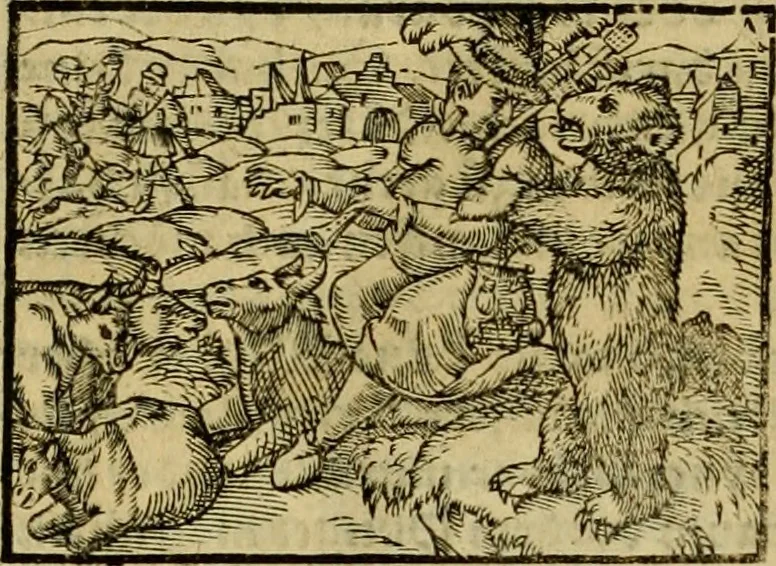 An illustration from Erste Theil der Hoffhaltung des Türckhischen Keysers vnd Othomañischen Reichs Beschreibung : darinn nicht allein der Türcken Empter ... sonder auch aller Türckischen Keysern Namen, Thaten, Krieg vnd Handel, so sie wider die Christen vnd Heyden haben verbracht, biss auff diss M.D.LXXVIII. Jar erstreckt vnd aussgeführet, auff das fleissigst verzeichnet vnd beschrieben : dessgleichen von der Türcken Aberglauben, Religion, Gottesdienst vnd Ceremonien ... : der ander Theil, wahrhaffte Beschreibung aller namhafften Geschichten, Thaten, Handlungen, Krieg ... so sich zwischen den Turcken vnd Christen vom Jar M.D.XX. biss auff das M.D.LXXVIII. Jar ... haben verloffen vnd zugetragen, 1578, leaf 31