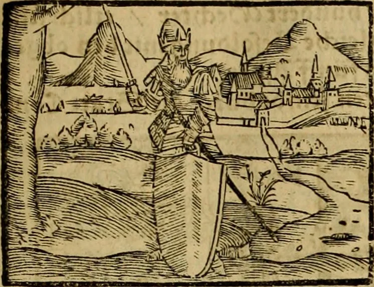 An illustration from Erste Theil der Hoffhaltung des Türckhischen Keysers vnd Othomañischen Reichs Beschreibung : darinn nicht allein der Türcken Empter ... sonder auch aller Türckischen Keysern Namen, Thaten, Krieg vnd Handel, so sie wider die Christen vnd Heyden haben verbracht, biss auff diss M.D.LXXVIII. Jar erstreckt vnd aussgeführet, auff das fleissigst verzeichnet vnd beschrieben : dessgleichen von der Türcken Aberglauben, Religion, Gottesdienst vnd Ceremonien ... : der ander Theil, wahrhaffte Beschreibung aller namhafften Geschichten, Thaten, Handlungen, Krieg ... so sich zwischen den Turcken vnd Christen vom Jar M.D.XX. biss auff das M.D.LXXVIII. Jar ... haben verloffen vnd zugetragen, 1578, leaf 36