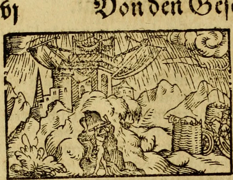 An illustration from Erste Theil der Hoffhaltung des Türckhischen Keysers vnd Othomañischen Reichs Beschreibung : darinn nicht allein der Türcken Empter ... sonder auch aller Türckischen Keysern Namen, Thaten, Krieg vnd Handel, so sie wider die Christen vnd Heyden haben verbracht, biss auff diss M.D.LXXVIII. Jar erstreckt vnd aussgeführet, auff das fleissigst verzeichnet vnd beschrieben : dessgleichen von der Türcken Aberglauben, Religion, Gottesdienst vnd Ceremonien ... : der ander Theil, wahrhaffte Beschreibung aller namhafften Geschichten, Thaten, Handlungen, Krieg ... so sich zwischen den Turcken vnd Christen vom Jar M.D.XX. biss auff das M.D.LXXVIII. Jar ... haben verloffen vnd zugetragen, 1578, leaf 369