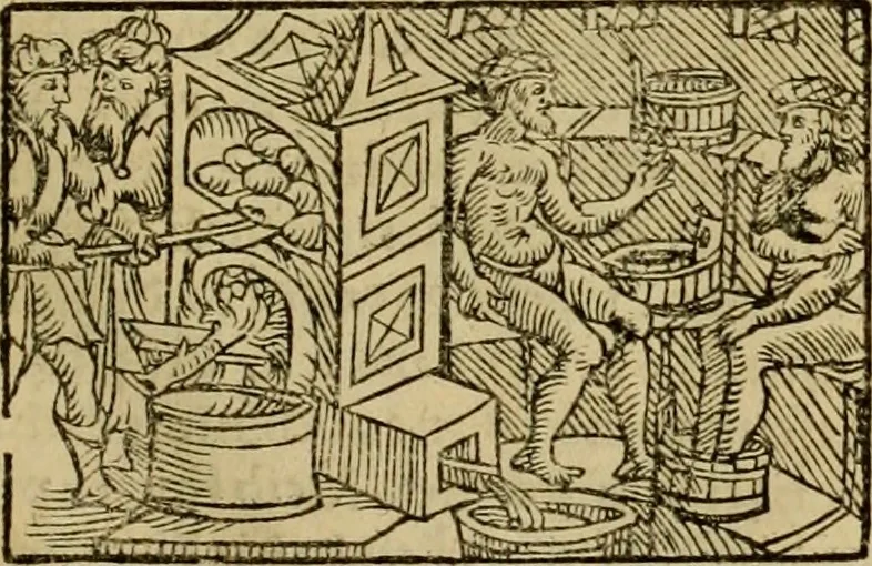 An illustration from Erste Theil der Hoffhaltung des Türckhischen Keysers vnd Othomañischen Reichs Beschreibung : darinn nicht allein der Türcken Empter ... sonder auch aller Türckischen Keysern Namen, Thaten, Krieg vnd Handel, so sie wider die Christen vnd Heyden haben verbracht, biss auff diss M.D.LXXVIII. Jar erstreckt vnd aussgeführet, auff das fleissigst verzeichnet vnd beschrieben : dessgleichen von der Türcken Aberglauben, Religion, Gottesdienst vnd Ceremonien ... : der ander Theil, wahrhaffte Beschreibung aller namhafften Geschichten, Thaten, Handlungen, Krieg ... so sich zwischen den Turcken vnd Christen vom Jar M.D.XX. biss auff das M.D.LXXVIII. Jar ... haben verloffen vnd zugetragen, 1578, leaf 38