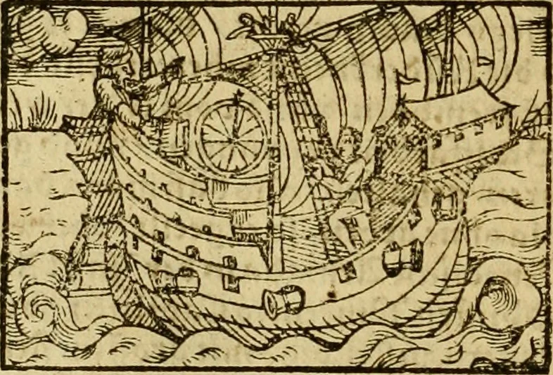 An illustration from Erste Theil der Hoffhaltung des Türckhischen Keysers vnd Othomañischen Reichs Beschreibung : darinn nicht allein der Türcken Empter ... sonder auch aller Türckischen Keysern Namen, Thaten, Krieg vnd Handel, so sie wider die Christen vnd Heyden haben verbracht, biss auff diss M.D.LXXVIII. Jar erstreckt vnd aussgeführet, auff das fleissigst verzeichnet vnd beschrieben : dessgleichen von der Türcken Aberglauben, Religion, Gottesdienst vnd Ceremonien ... : der ander Theil, wahrhaffte Beschreibung aller namhafften Geschichten, Thaten, Handlungen, Krieg ... so sich zwischen den Turcken vnd Christen vom Jar M.D.XX. biss auff das M.D.LXXVIII. Jar ... haben verloffen vnd zugetragen, 1578, leaf 405