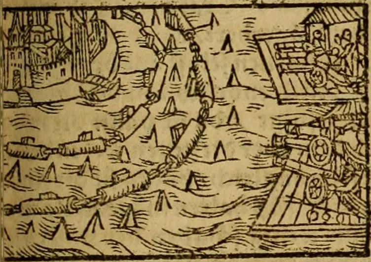 An illustration from Erste Theil der Hoffhaltung des Türckhischen Keysers vnd Othomañischen Reichs Beschreibung : darinn nicht allein der Türcken Empter ... sonder auch aller Türckischen Keysern Namen, Thaten, Krieg vnd Handel, so sie wider die Christen vnd Heyden haben verbracht, biss auff diss M.D.LXXVIII. Jar erstreckt vnd aussgeführet, auff das fleissigst verzeichnet vnd beschrieben : dessgleichen von der Türcken Aberglauben, Religion, Gottesdienst vnd Ceremonien ... : der ander Theil, wahrhaffte Beschreibung aller namhafften Geschichten, Thaten, Handlungen, Krieg ... so sich zwischen den Turcken vnd Christen vom Jar M.D.XX. biss auff das M.D.LXXVIII. Jar ... haben verloffen vnd zugetragen, 1578, leaf 410