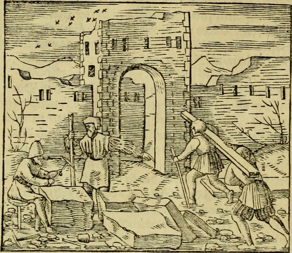 An illustration from Erste Theil der Hoffhaltung des Türckhischen Keysers vnd Othomañischen Reichs Beschreibung : darinn nicht allein der Türcken Empter ... sonder auch aller Türckischen Keysern Namen, Thaten, Krieg vnd Handel, so sie wider die Christen vnd Heyden haben verbracht, biss auff diss M.D.LXXVIII. Jar erstreckt vnd aussgeführet, auff das fleissigst verzeichnet vnd beschrieben : dessgleichen von der Türcken Aberglauben, Religion, Gottesdienst vnd Ceremonien ... : der ander Theil, wahrhaffte Beschreibung aller namhafften Geschichten, Thaten, Handlungen, Krieg ... so sich zwischen den Turcken vnd Christen vom Jar M.D.XX. biss auff das M.D.LXXVIII. Jar ... haben verloffen vnd zugetragen, 1578, leaf 43