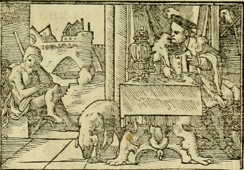 An illustration from Erste Theil der Hoffhaltung des Türckhischen Keysers vnd Othomañischen Reichs Beschreibung : darinn nicht allein der Türcken Empter ... sonder auch aller Türckischen Keysern Namen, Thaten, Krieg vnd Handel, so sie wider die Christen vnd Heyden haben verbracht, biss auff diss M.D.LXXVIII. Jar erstreckt vnd aussgeführet, auff das fleissigst verzeichnet vnd beschrieben : dessgleichen von der Türcken Aberglauben, Religion, Gottesdienst vnd Ceremonien ... : der ander Theil, wahrhaffte Beschreibung aller namhafften Geschichten, Thaten, Handlungen, Krieg ... so sich zwischen den Turcken vnd Christen vom Jar M.D.XX. biss auff das M.D.LXXVIII. Jar ... haben verloffen vnd zugetragen, 1578, leaf 45