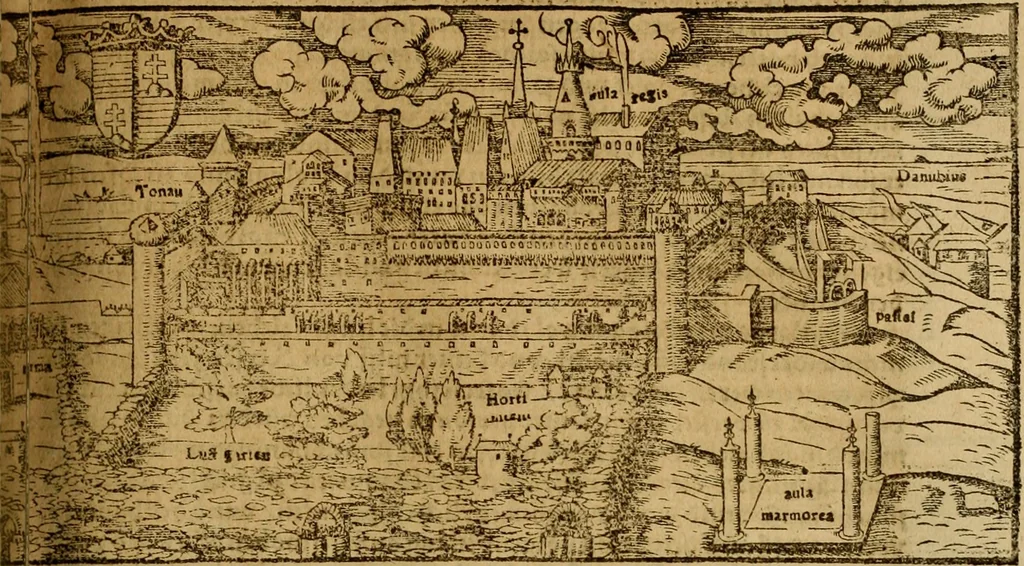 An illustration from Erste Theil der Hoffhaltung des Türckhischen Keysers vnd Othomañischen Reichs Beschreibung : darinn nicht allein der Türcken Empter ... sonder auch aller Türckischen Keysern Namen, Thaten, Krieg vnd Handel, so sie wider die Christen vnd Heyden haben verbracht, biss auff diss M.D.LXXVIII. Jar erstreckt vnd aussgeführet, auff das fleissigst verzeichnet vnd beschrieben : dessgleichen von der Türcken Aberglauben, Religion, Gottesdienst vnd Ceremonien ... : der ander Theil, wahrhaffte Beschreibung aller namhafften Geschichten, Thaten, Handlungen, Krieg ... so sich zwischen den Turcken vnd Christen vom Jar M.D.XX. biss auff das M.D.LXXVIII. Jar ... haben verloffen vnd zugetragen, 1578, leaf 456