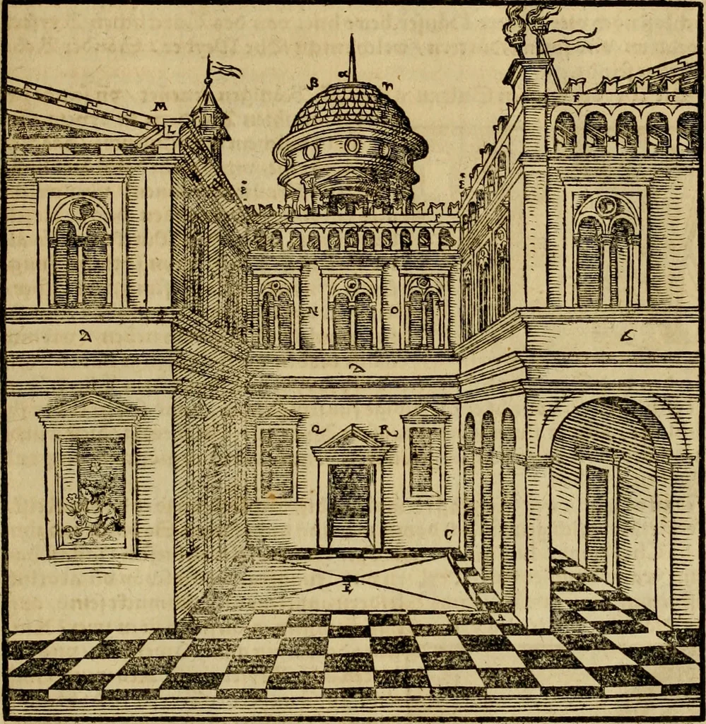 An illustration from Erste Theil der Hoffhaltung des Türckhischen Keysers vnd Othomañischen Reichs Beschreibung : darinn nicht allein der Türcken Empter ... sonder auch aller Türckischen Keysern Namen, Thaten, Krieg vnd Handel, so sie wider die Christen vnd Heyden haben verbracht, biss auff diss M.D.LXXVIII. Jar erstreckt vnd aussgeführet, auff das fleissigst verzeichnet vnd beschrieben : dessgleichen von der Türcken Aberglauben, Religion, Gottesdienst vnd Ceremonien ... : der ander Theil, wahrhaffte Beschreibung aller namhafften Geschichten, Thaten, Handlungen, Krieg ... so sich zwischen den Turcken vnd Christen vom Jar M.D.XX. biss auff das M.D.LXXVIII. Jar ... haben verloffen vnd zugetragen, 1578, leaf 56