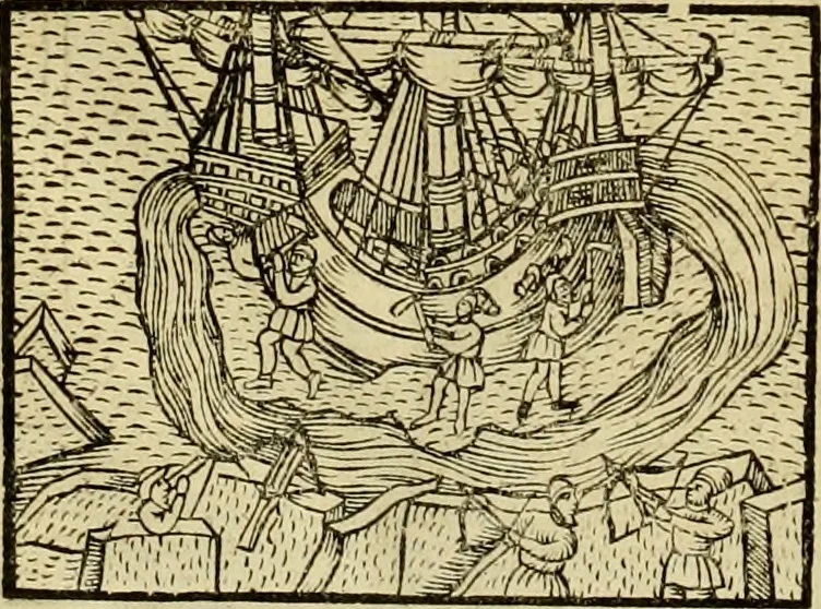 An illustration from Erste Theil der Hoffhaltung des Türckhischen Keysers vnd Othomañischen Reichs Beschreibung : darinn nicht allein der Türcken Empter ... sonder auch aller Türckischen Keysern Namen, Thaten, Krieg vnd Handel, so sie wider die Christen vnd Heyden haben verbracht, biss auff diss M.D.LXXVIII. Jar erstreckt vnd aussgeführet, auff das fleissigst verzeichnet vnd beschrieben : dessgleichen von der Türcken Aberglauben, Religion, Gottesdienst vnd Ceremonien ... : der ander Theil, wahrhaffte Beschreibung aller namhafften Geschichten, Thaten, Handlungen, Krieg ... so sich zwischen den Turcken vnd Christen vom Jar M.D.XX. biss auff das M.D.LXXVIII. Jar ... haben verloffen vnd zugetragen, 1578, leaf 59