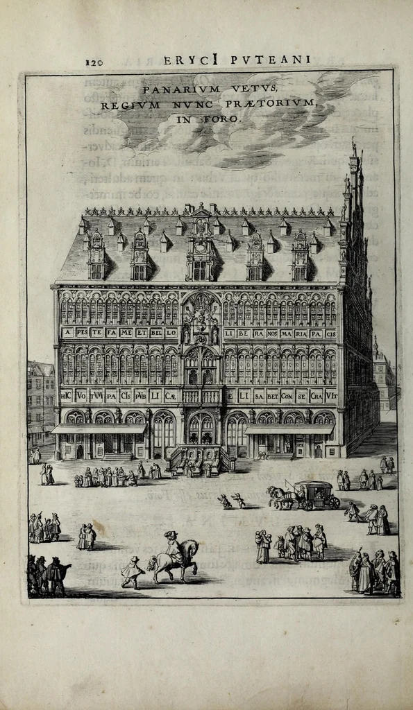 An illustration from ErycI Puteani BamelrodI Bruxella, incomparabili exemplo septenaria, Gripho Palladio descripta : luminibus historicis, politicis, miscellaneis distincta & explicata : plenum item urbis elogium, velut loquens imago, 1646, leaf 166