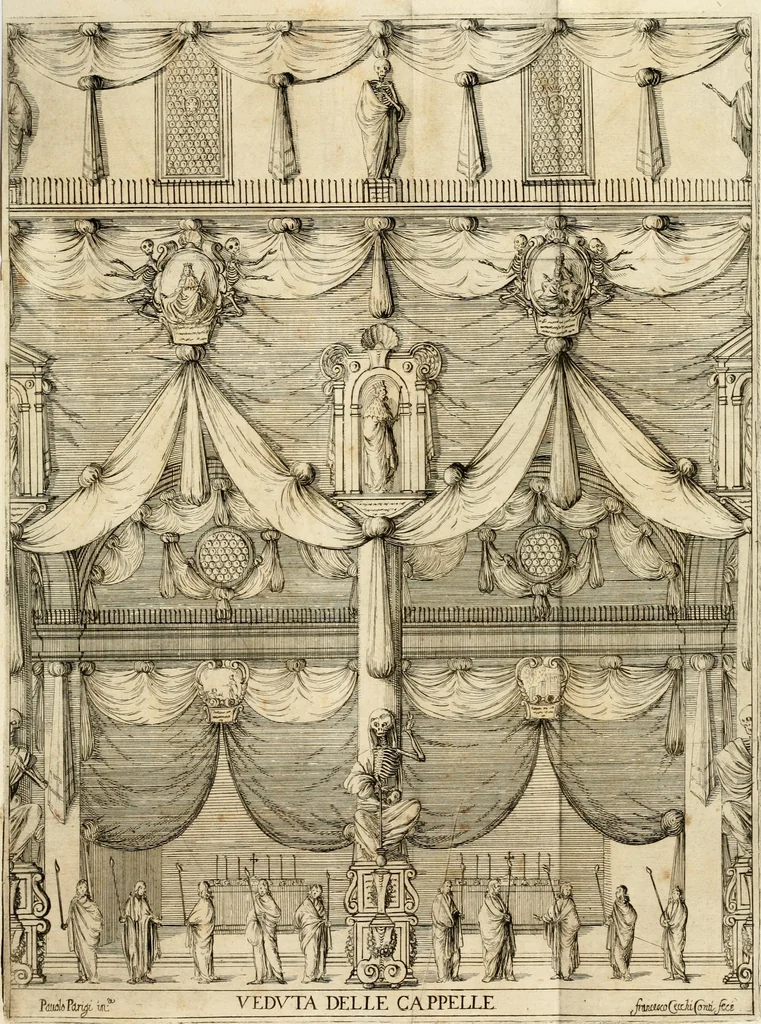 An illustration from Esequie della Maestà Christianiss. di Luigi XIII il Giusto rè di Francia e di Nauarra. Celebrate in Firenze dall'Altezza Serenis. di Ferdinando II gran duca di Toscana, 1644, leaf 66