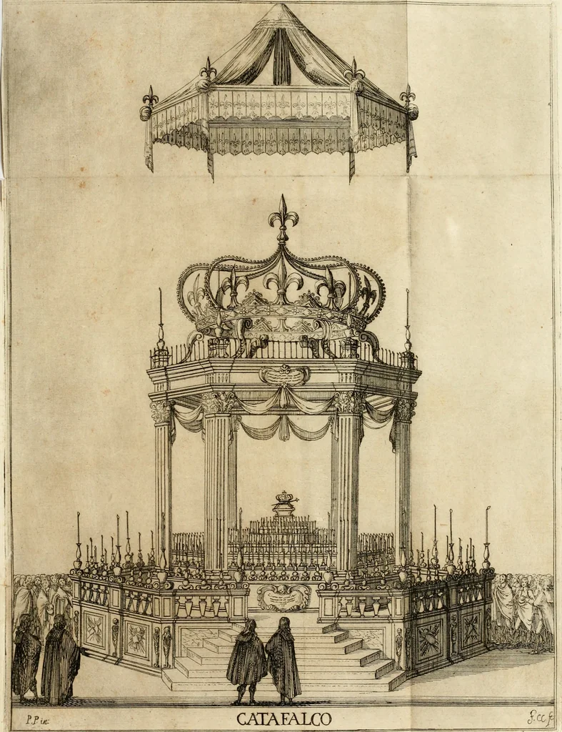 An illustration from Esequie della Maestà Christianiss. di Luigi XIII il Giusto rè di Francia e di Nauarra. Celebrate in Firenze dall'Altezza Serenis. di Ferdinando II gran duca di Toscana, 1644, leaf 68