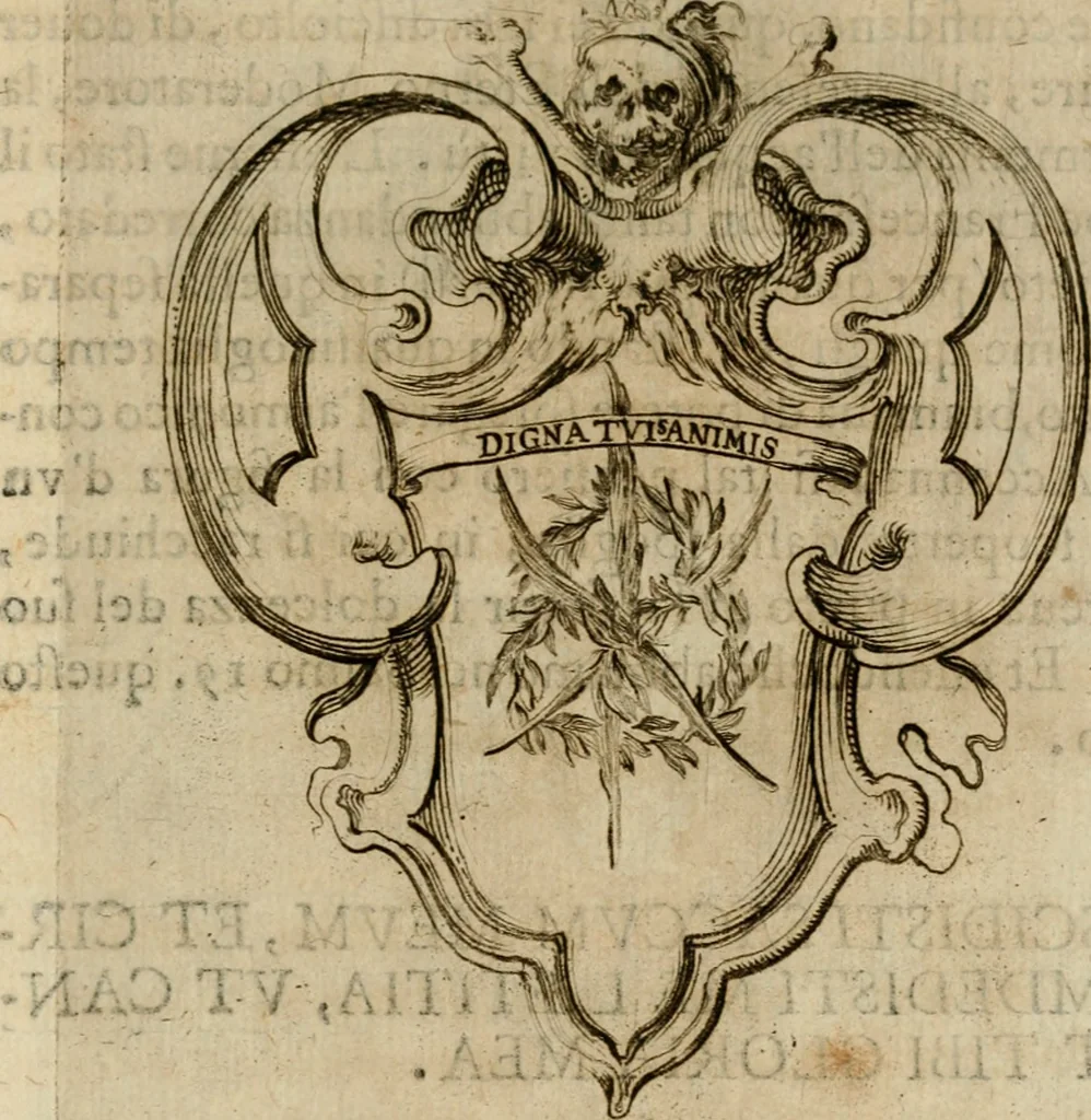 An illustration from Esequie del serenissimo principe Francesco : celebrate in Fiorenza dal serenissimo Ferdinando II, granduca di Toscana, suo fratello, nell'insigne collegiata di S. Lorenzo il dì 30 d'agosto 1634, 1634, leaf 34