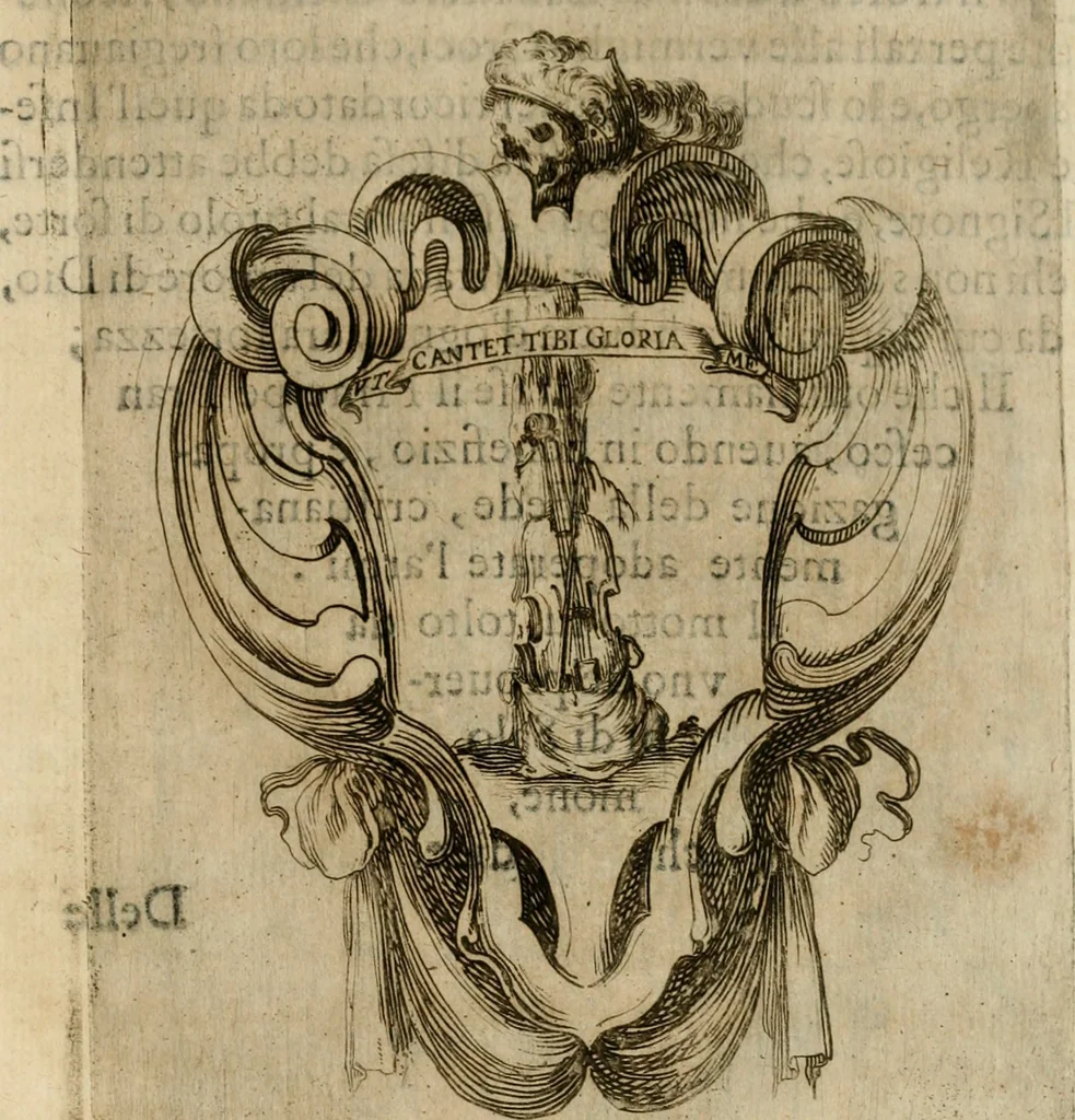 An illustration from Esequie del serenissimo principe Francesco : celebrate in Fiorenza dal serenissimo Ferdinando II, granduca di Toscana, suo fratello, nell'insigne collegiata di S. Lorenzo il dì 30 d'agosto 1634, 1634, leaf 36