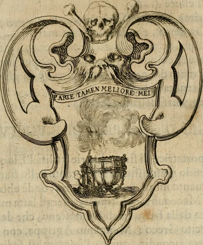 An illustration from Esequie del serenissimo principe Francesco : celebrate in Fiorenza dal serenissimo Ferdinando II, granduca di Toscana, suo fratello, nell'insigne collegiata di S. Lorenzo il dì 30 d'agosto 1634, 1634, leaf 42